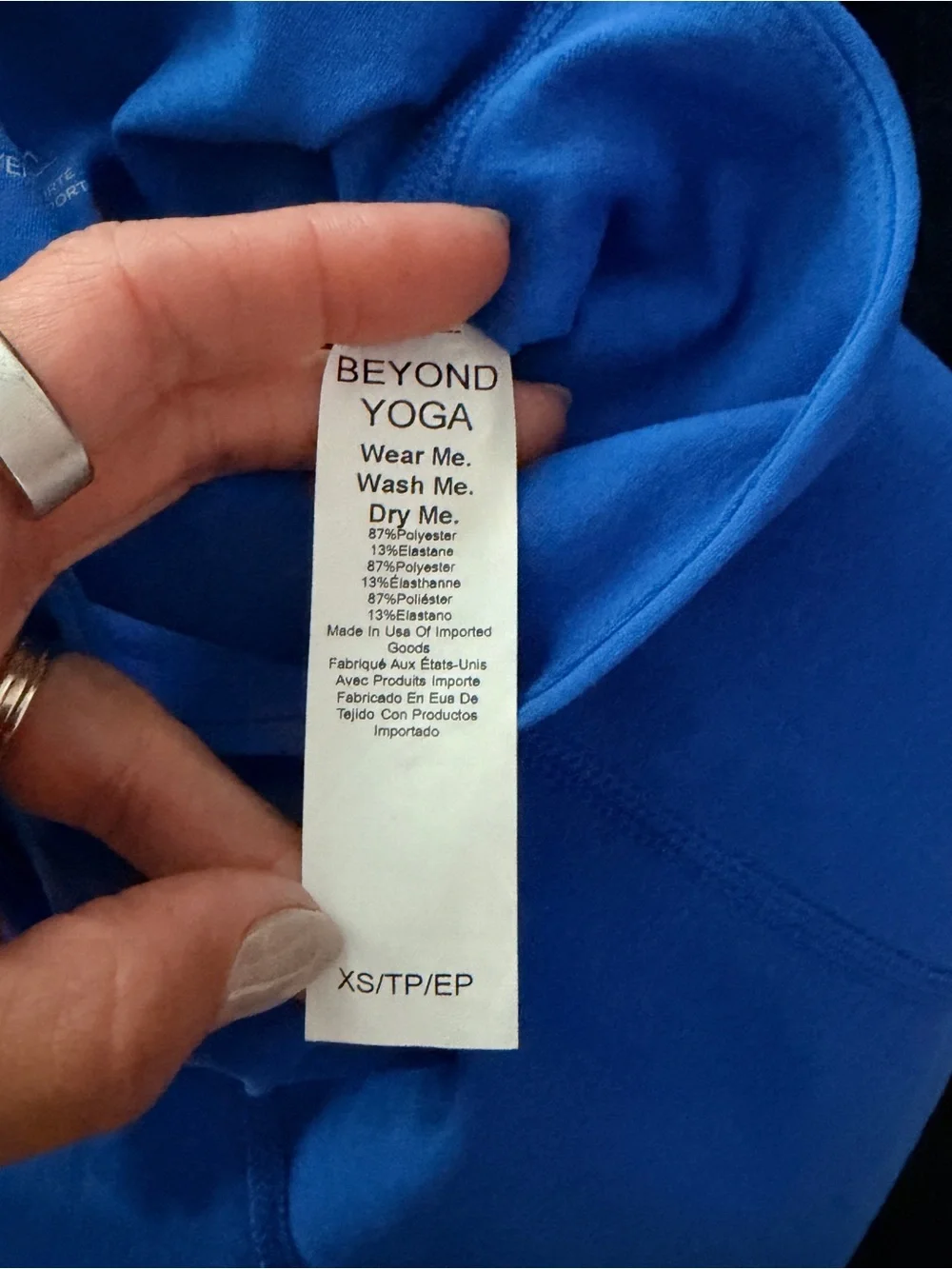 Beyond Yoga Cobalt Blue High Waisted Leggings XS Cropped Side Pocket Athleisure